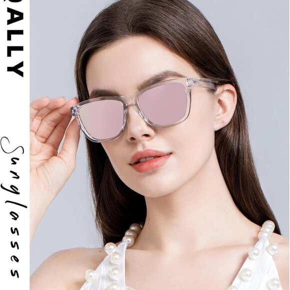 Women Polarized Sunglasses UV400 Protection Square Frame Outdoor Fashion - Picture 2 of 6